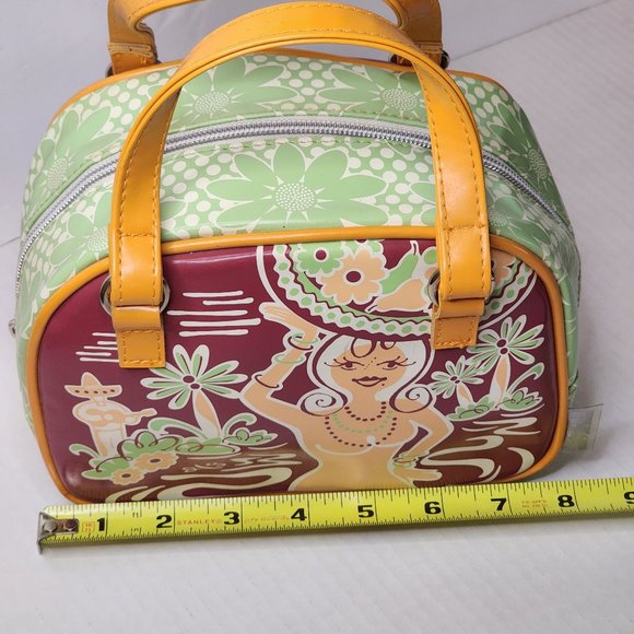 VINTAGE MINI TOTE BAG "DIRTY GIRL" GREEN AND ORANGE - Picture 6 of 8